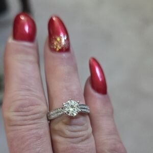 Moissanite 925 Silver Ring 2.25 CT, Size 7